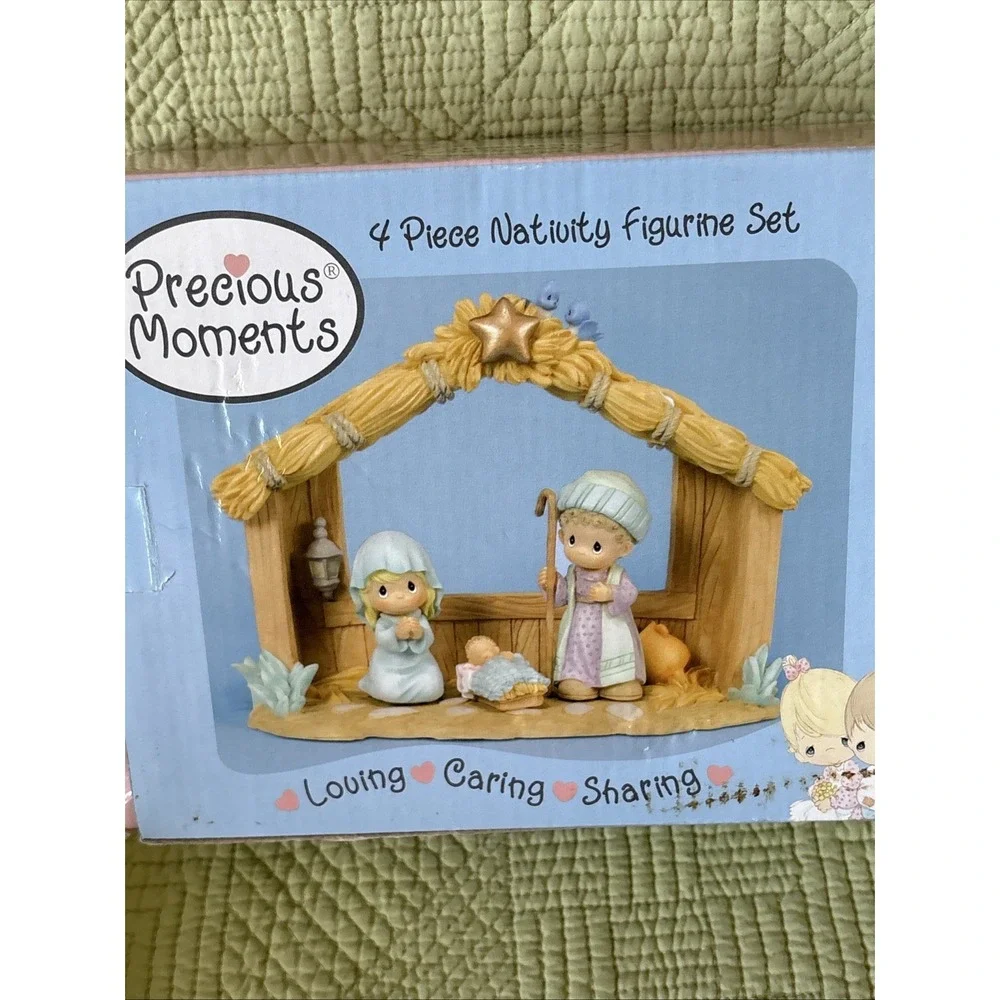 Vintage 2004 Precious Moments 4 Piece Nativity Figure Set New In Box